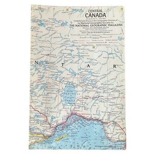 National Geographic Map Supplement July 1963 Central Canada Quebec Ontario